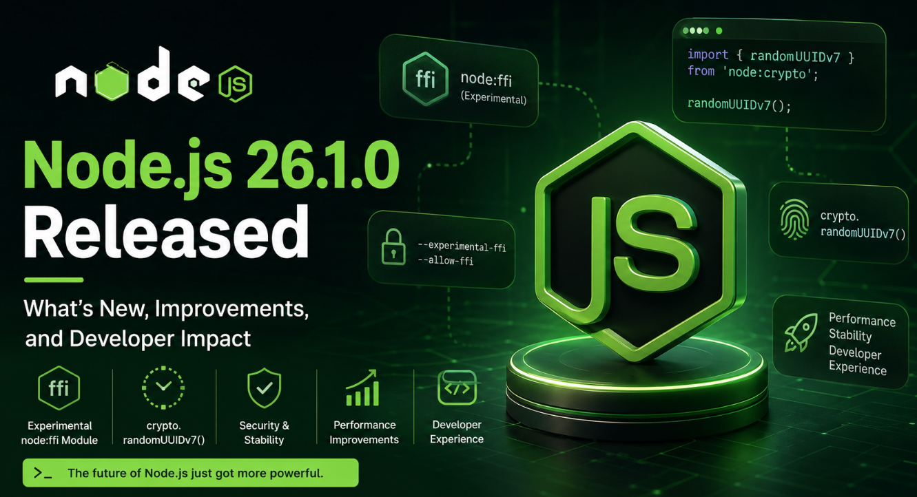 Node.js 26.1.0 Released: Complete Changelog Analysis, New Features, Improvements, and Developer Impact